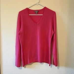 Charter Club Pink V-Neck Cashmere Sweater